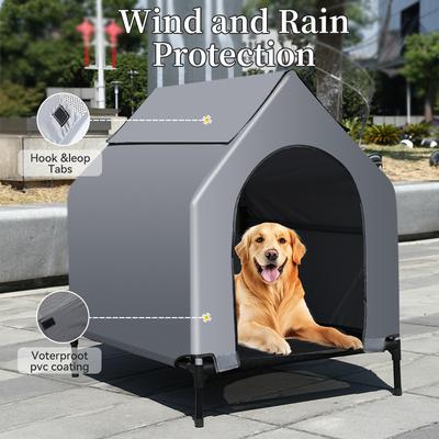 Haustier-Campingbetten Outdoor Hund Sonnenschutz mit Zelt Haustierbett Großer Hund Bissfeste Netz-Hundebett Sommer Atmungsaktiver Zwinger