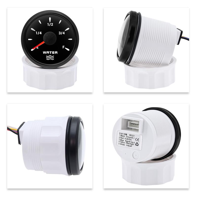 52mm 0-190ohm Water Level Gauge 7 Color Backlight and 100mm-500mm Water Level Indicator Fit for Car Boat Marine 12V 24V