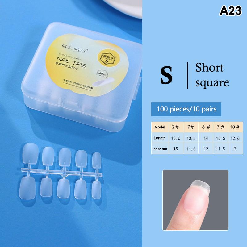 100 Pièces Embouts d'Ongles Amande Couvrance Totale Mat Gel Souple Faux Ongles Pour Salon de Manucure DIY Manucure Maison Création d'Art pour Ongles