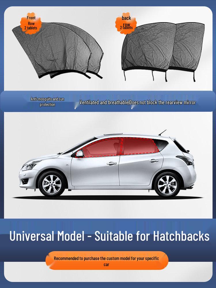Car Window and Sunroof Anti-Mosquito Mesh: Insect-proof Sun Protection Screen & Curtain.
