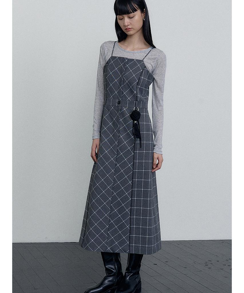 Make A Toast Check Pattern Sleeveless Maxi Dress Check Mbefop001Ck