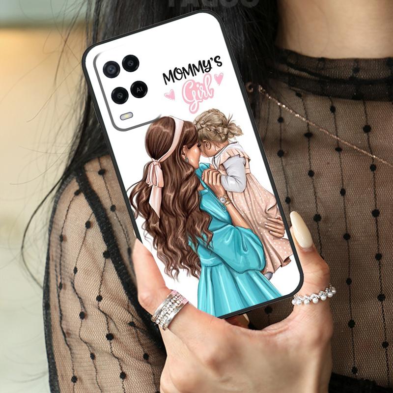 Beautiful Mother Daughter Son Case For Oppo A74 A94 A54 A80 A60 A40 A18 A38 A58 A78 A98 A96 A76 A16 A15 A17 A57 A77 A5 Pro