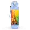 1PC Rainbow Eiffel Tower 750ml Color Plastic Sports Water Bottle Leakproof Flip Straw Lid Suitable for Sports Office Home Use