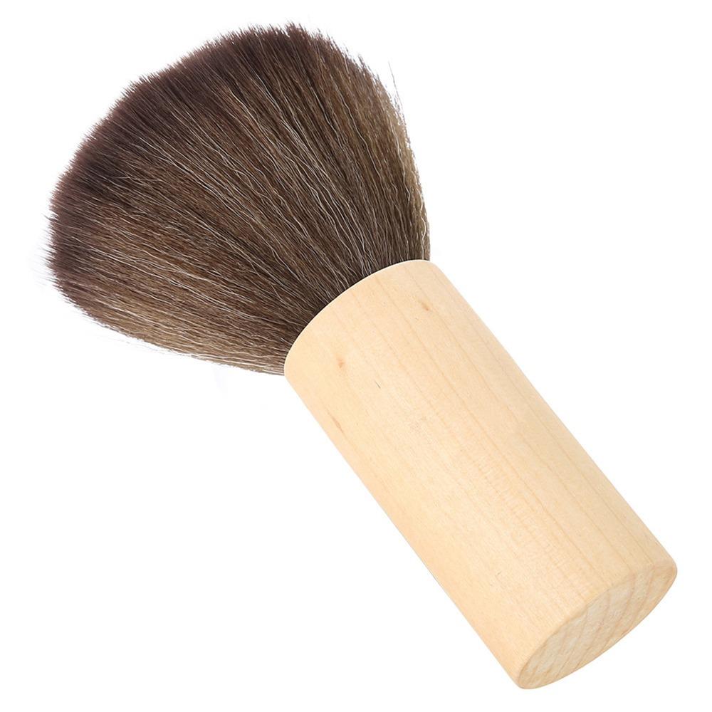 Anti-Static Hair Sweep Brush Wood Handle Barber Cleaning Brush Neck Duster Brush  For Barber Shop