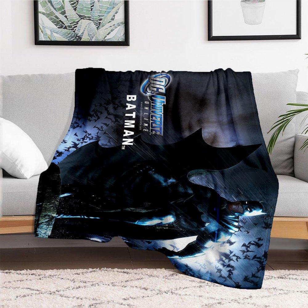Batman DC Universe Online Poster PrintBlanket Flannel Throw Blanket for Sofa, Bed, Travel, Camping, Office, Couch, Chair