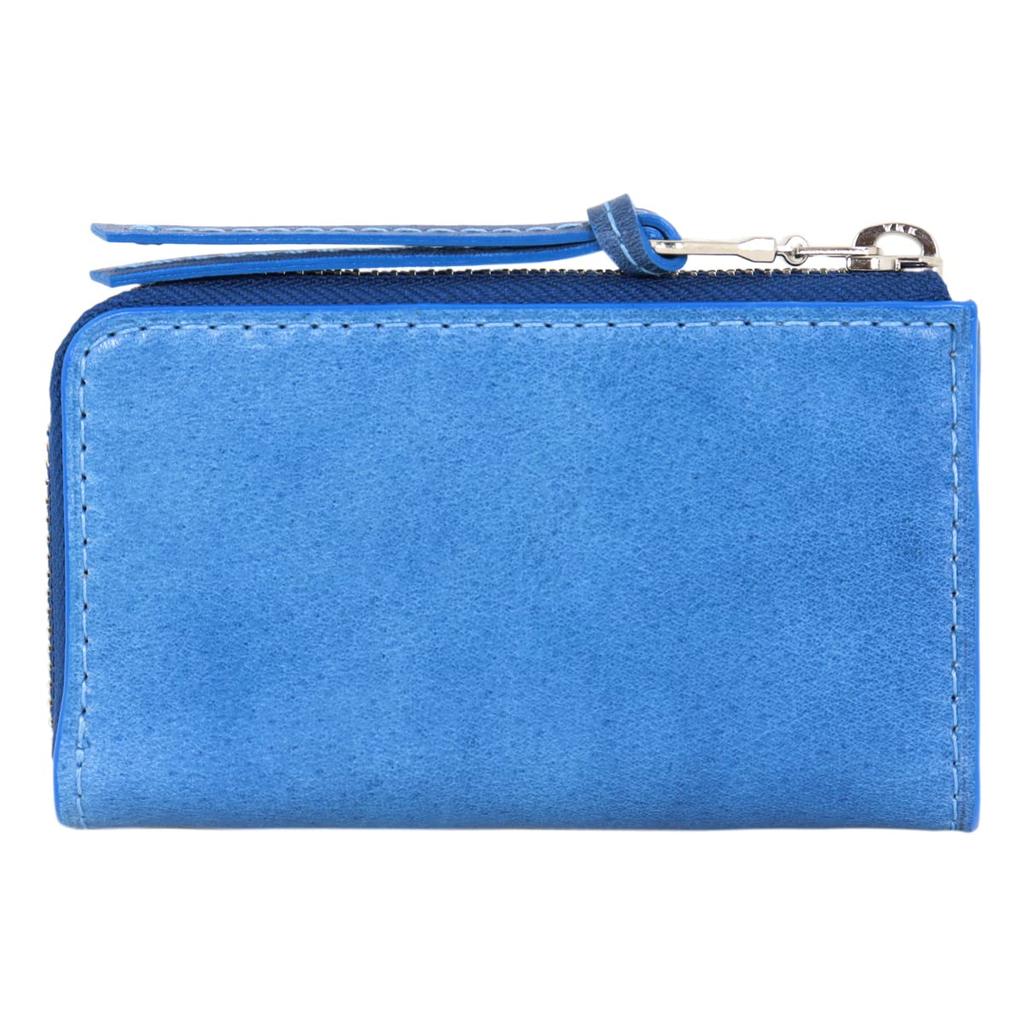 Key Case Genuine Leather Indigo Dyed Smooth ZYS093 Commuter Pass Card Case Leather Cowhide Italian Leather Navy [Baggy Port] Men's