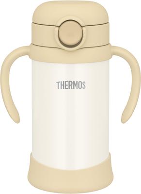 Baby Straw Mug with Integrated Spout and Sand for Cold Drinks SDBE Gasket, 350ml, Beige, Only, FJT-350