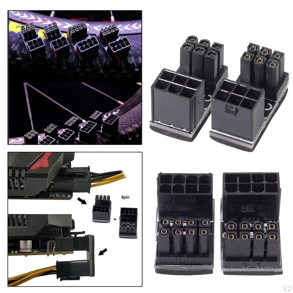 2 Piece GPU Angle Power Adapter Set for Desktop Graphics Cards