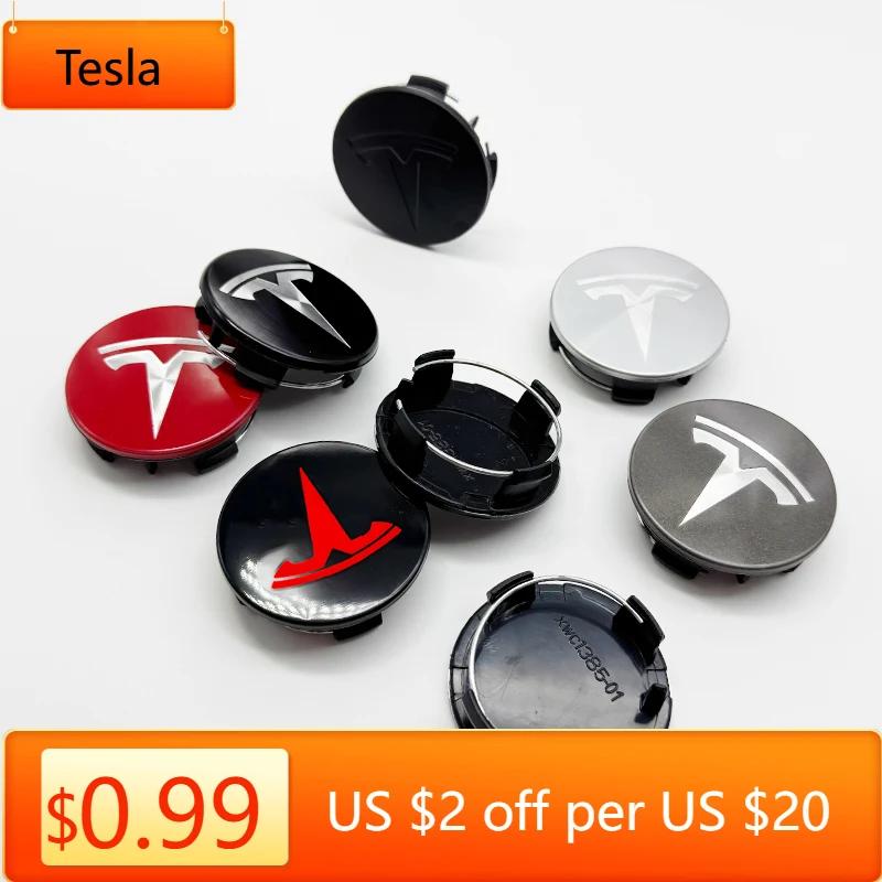Autoaufkleber Tesla Auto 56mm Emblem Abzeichen Aufkleber Original Radkappe Auto Zubehör Für Tesla Model 3 Model Y S X Radnabe