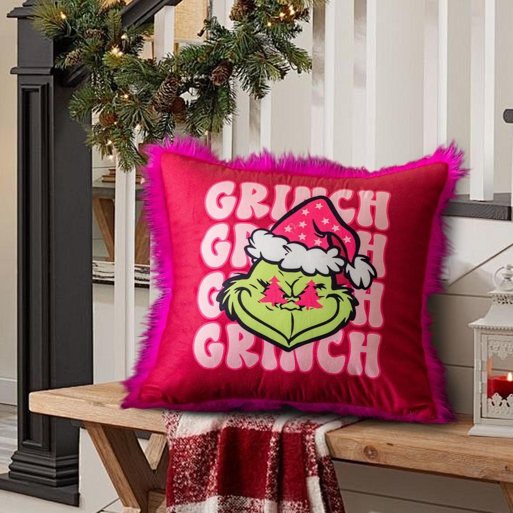 Vánoční povlaky na vánoční dekorace Zelená kostka Vánoční zimní sváteční přehoz Vánoční dekorace na pohovku