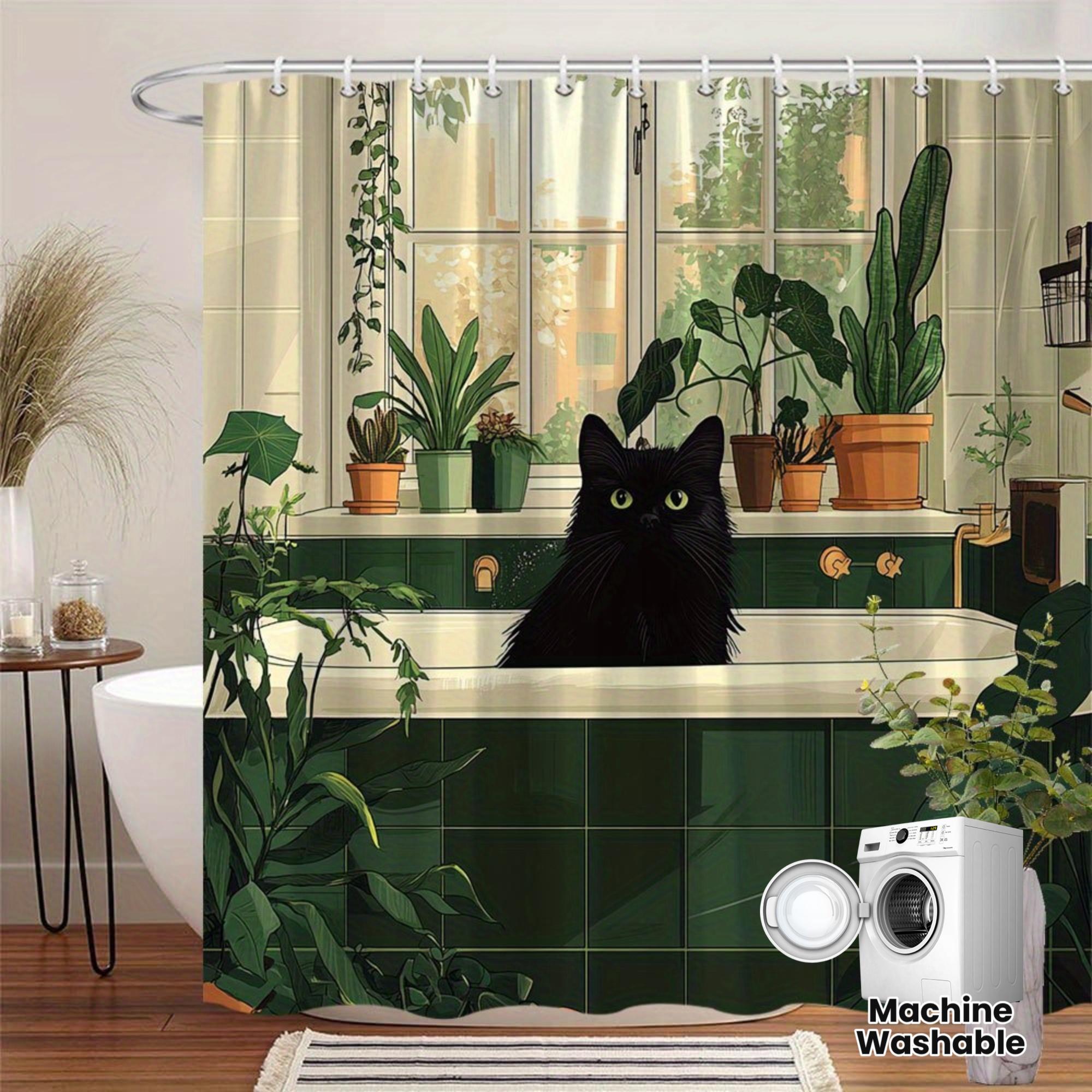 

Reusable Shower Curtain With Hooks Mildew Proof For Bathtub And Shower Enclosures W60H190(CM)-1 Pcs