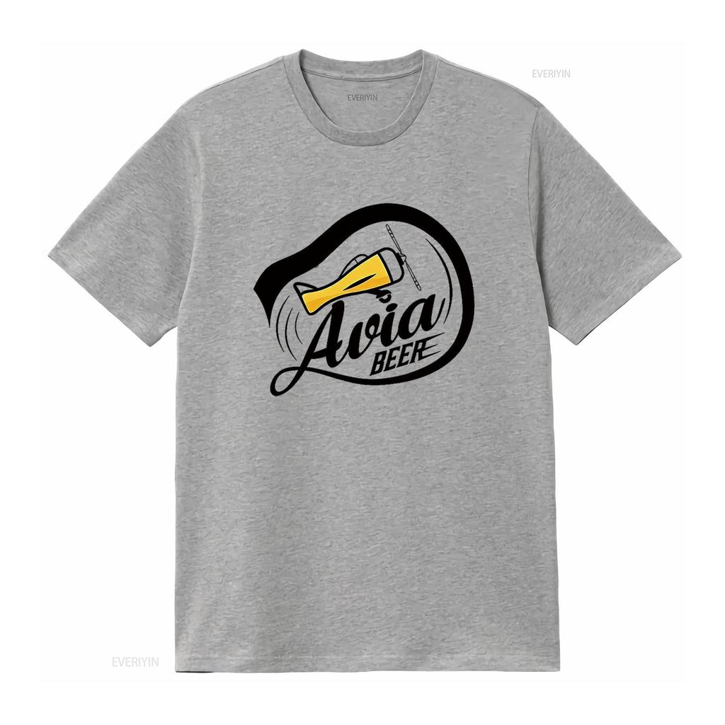 Mens AVIA BEER Vintage T Shirt White vintage Washed Stylish fashion designer clothes Versatile Slightly homme Unisex Soft