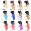 Jeedou Barevný prodloužení culíku Dlouhé vlnité vlasy Balayage Ombre Barva Syntetické culíky Prodloužení vlasů Pro Dívky Dámy