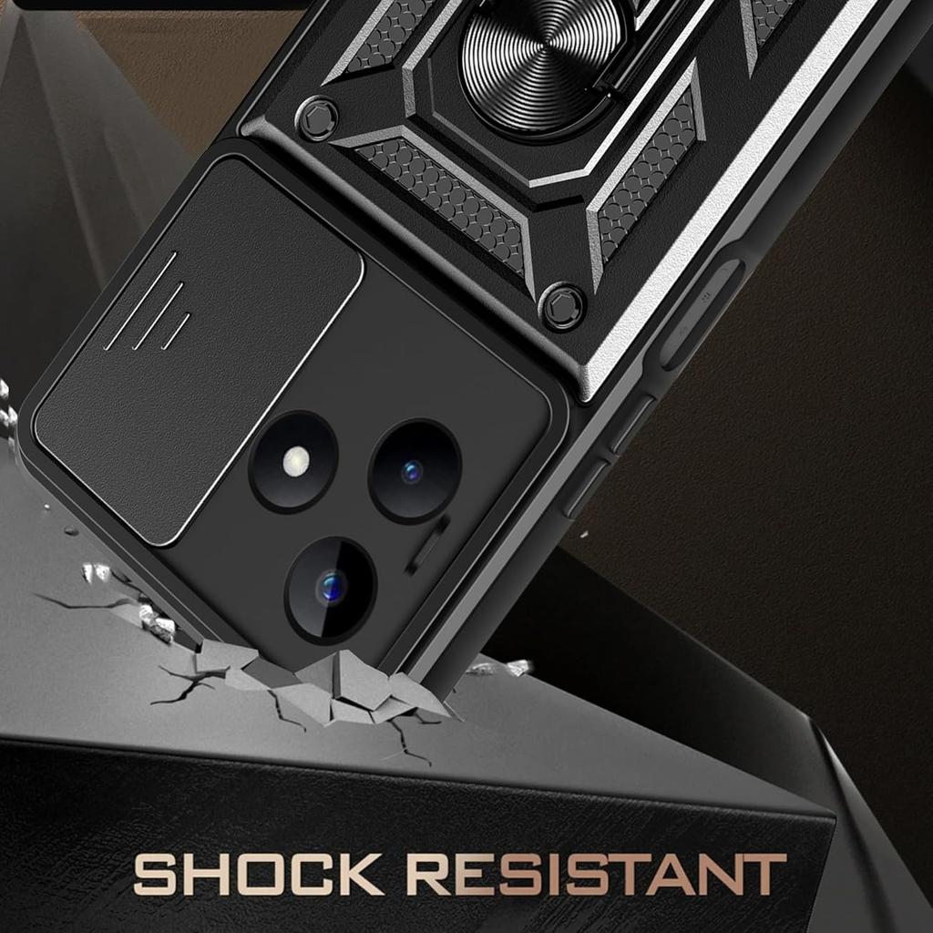 Military Armor Case For Realme C61 C63 C65 C67 4G Note 50 C55 C53 C51 Cover Lens Protection Ring Stand Holder Coque Fundas