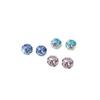 Trio Set: Iridescent Rose-Cut Stud Earrings In Blue & Pink – Versatile Multi-Faceted Jewelry for Women
