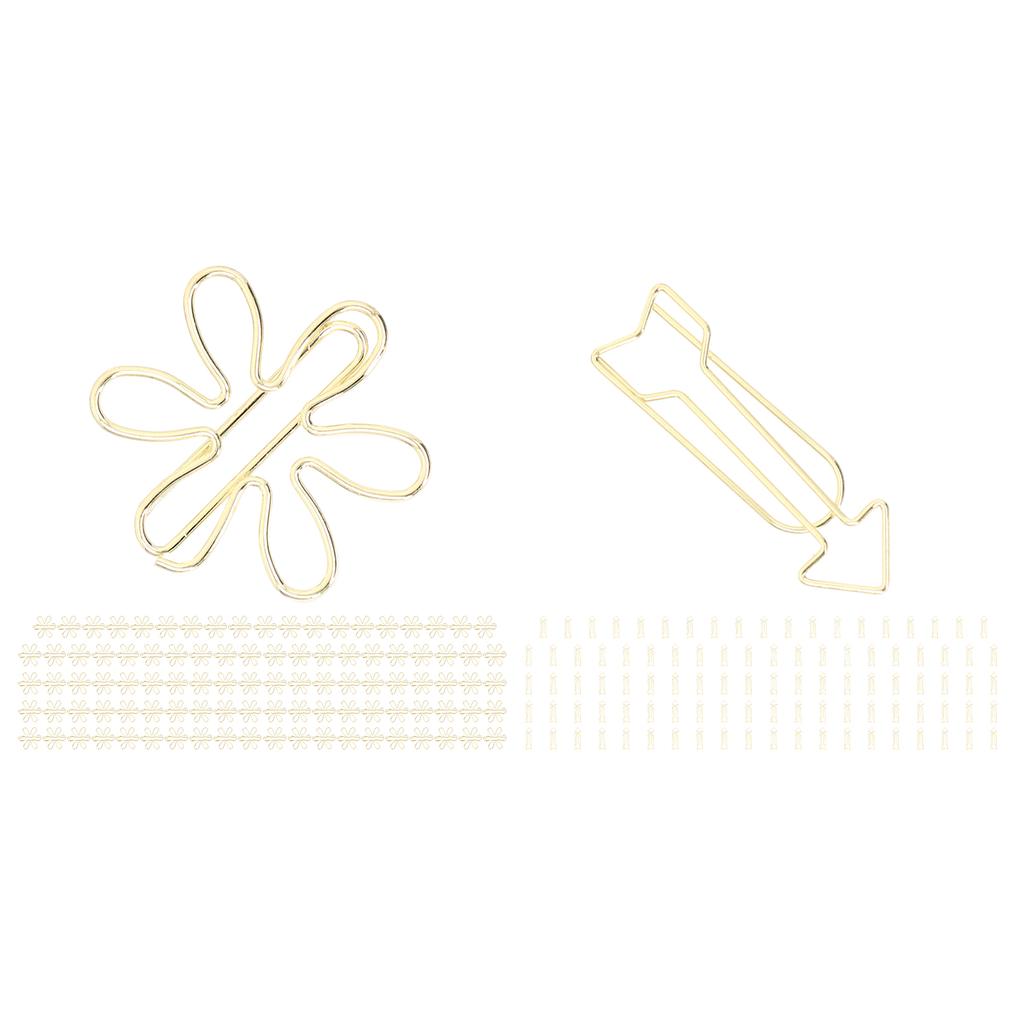 100Pcs Funny Planner Clips Innovative Cute Design Anti Rust Electroplating Process Gold Paper Clips 