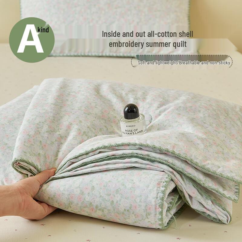 Manisi A1 Xinjiang Cotton Machine Washable Summer Quilt Bedding Set 200*230cm Summer Quilt + 230*245cm Flat Sheet