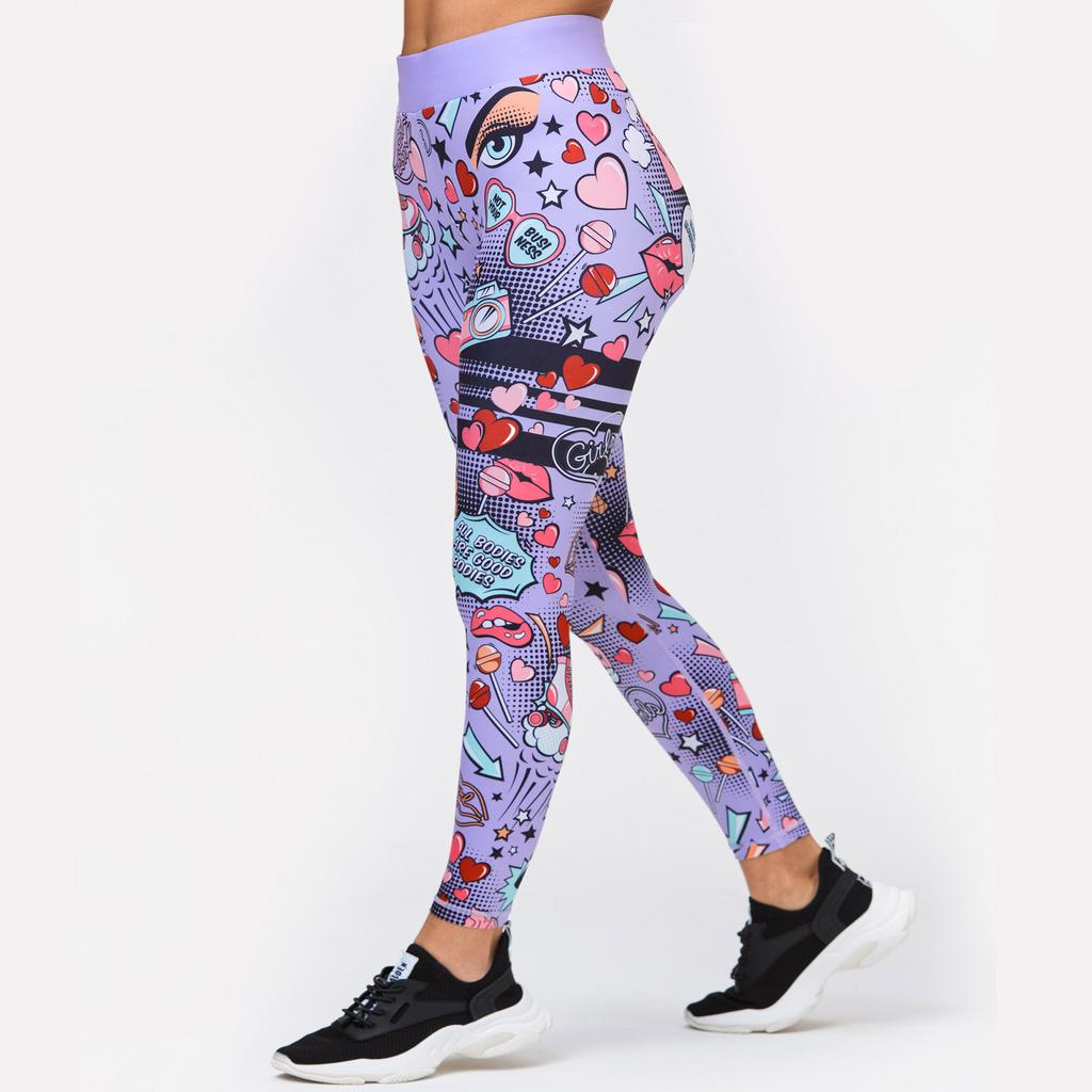 Printed Tight Pants, High Waisted Sports Leggings, Women's Yoga Clothes, Yoga Pants, Elastic Sports Pants