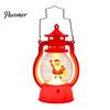 Kids Bedside Night Lamp Christmas Lantern Light, Retro Santa/Snowman/Tree Handheld Oil with Vintage Style Pony Warm LED, Cute Holiday Tabletop Decor,