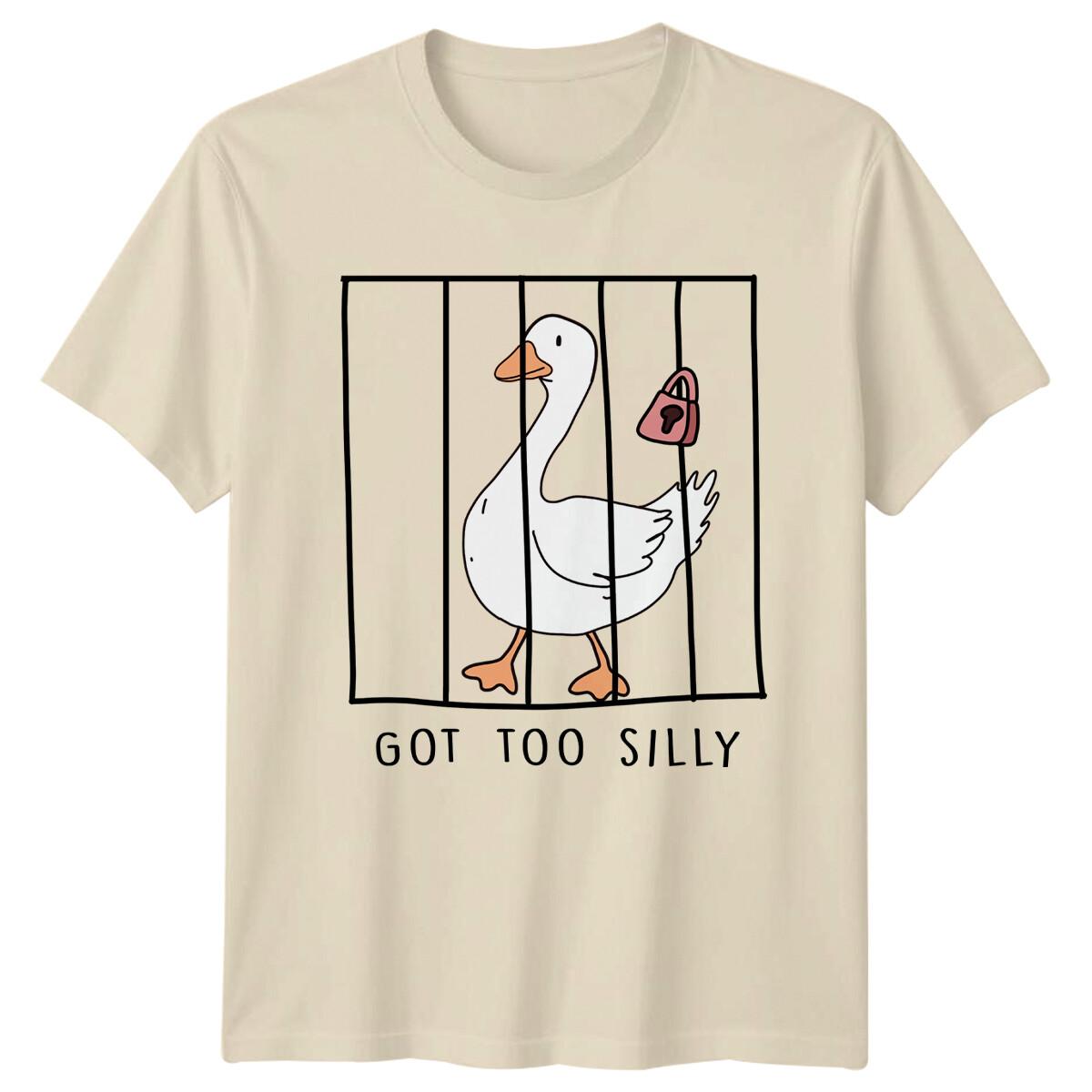 Слишком глупый гусь клетка смешной животный каламбур мужская женская футболка M
