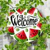 Vintage Watermelon Aluminum Sign Welcome Wall Decor Garage Farmhouse Patio Weatherproof