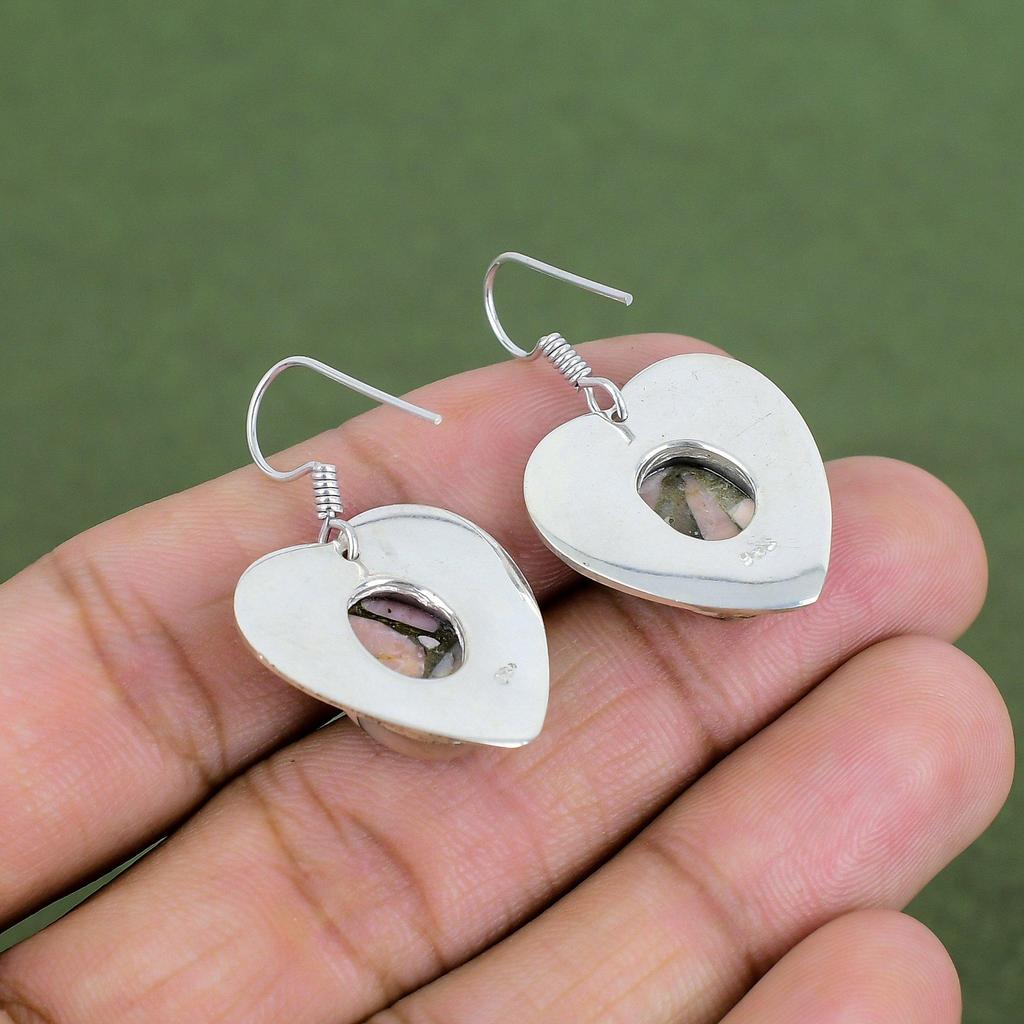 Copper Pink Opal Earring 925 Sterling Silver Earring Handmade Jewelry Original Gemstone Earrings Silver Jewelry Gifts For Mom Unique Earring