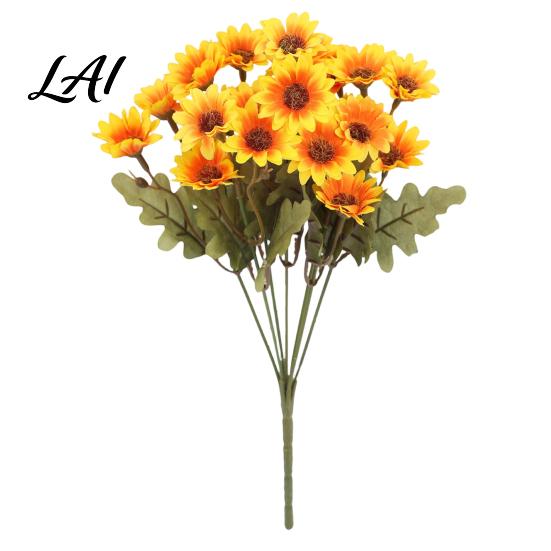 Lifelike Flowers for Indoor Decoration Artificial Daisy Flowers Realistic Plastic Floral Arrangements Reusable Faux Flower Bouquet Fake Decorations