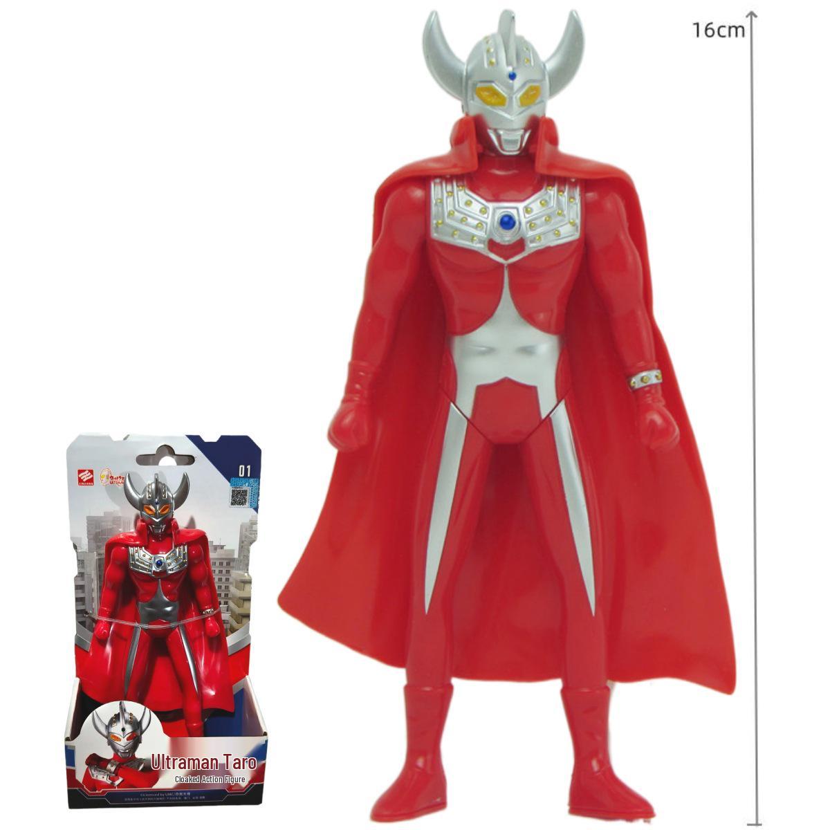 First Generation Ultraman 16cm Articulated Figure with Cape - Licensed Seven Taro Ace Toy.