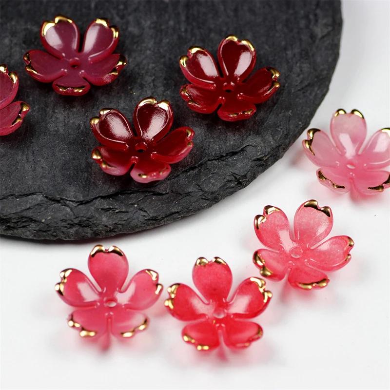50Pcs/Lot 19MM New Torus Acrylic Flower Beads Petals Charm Connectors Diy Earrings hair Jewelry Making Resin Acessories