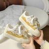 Cute bow bread shoes women's 2025 spring new platform casual niche non-collision versatile student board shoes
