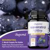 Capsule di Resveratrolo da 1000 mg 120 Capsule, un antiossidante che promuove un invecchiamento sano e supporta la salute del cervello e del cuore.