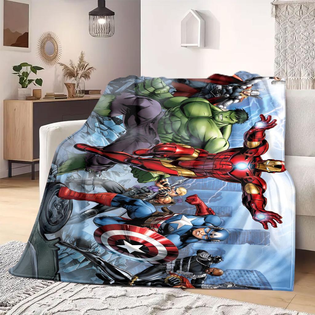 Marvel Cartoon Print for Bedrooms Sofas Beds Chairs Picnics Travel Flannel Blanket Home Decor Great Gift Various Sizes New