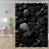 Stylish Black Pebble Waterproof Shower Curtain – Perfect for Adding a Modern and Soothing Touch To Your Bathroom Decor
