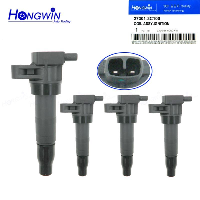 4 Pcs New Ignition Coil For Hyundai Azera Veracruz Kia Sedone Borrage Mohave 27301-100 27301 100 27301100