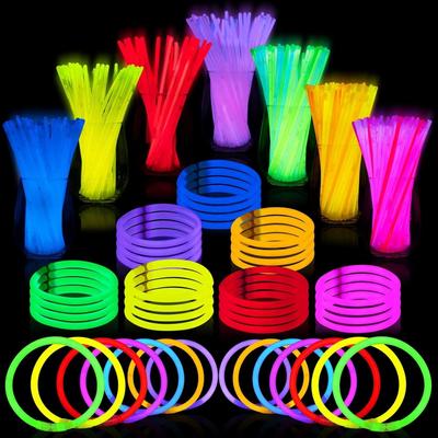 Leuchtstäbe Party-Set für Kinder 100 Verbindungsstücke 7 Farben, Neon-Leuchtstäbe für Halloween-Dekoration, Partydekoration für Festival, Hochzeiten, Weihnachten