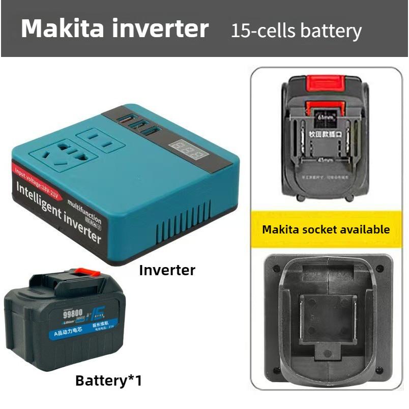 Multi Functional Intelligent Inverter Small Portable Lithium Battery Inverter AC220V/DC5V/12V Tool Accessories