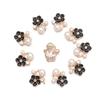 10Pcs Sparkling Hat Apparel Accessories Flower-shaped Rhinestone Buttons Pearl Hairpins Headwear Clip Pearl Button DIY Craft
