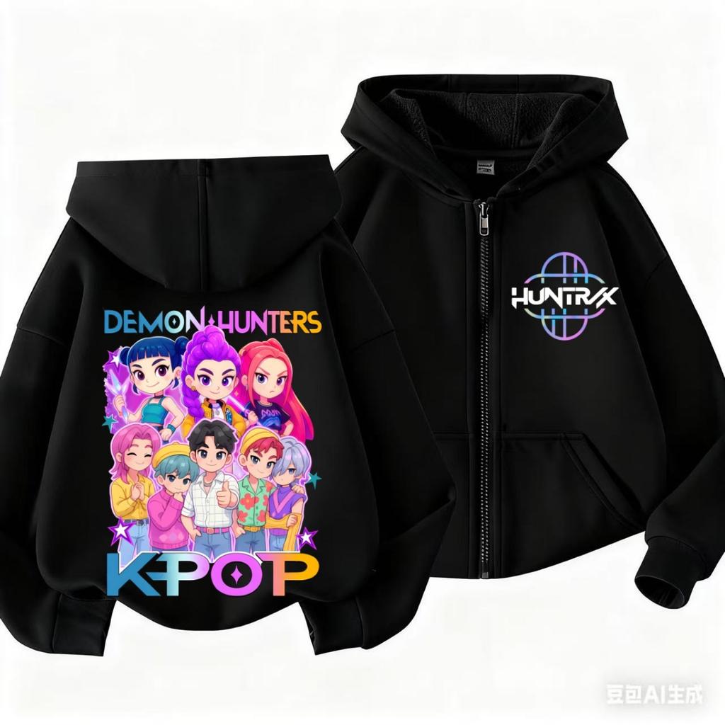Fan Gift Hoodie Children's Hoodie Manga Kpop Monster Hunter Children's Zipper Hoodie Cute Tiger Party Hoodie Boys and Girls Top