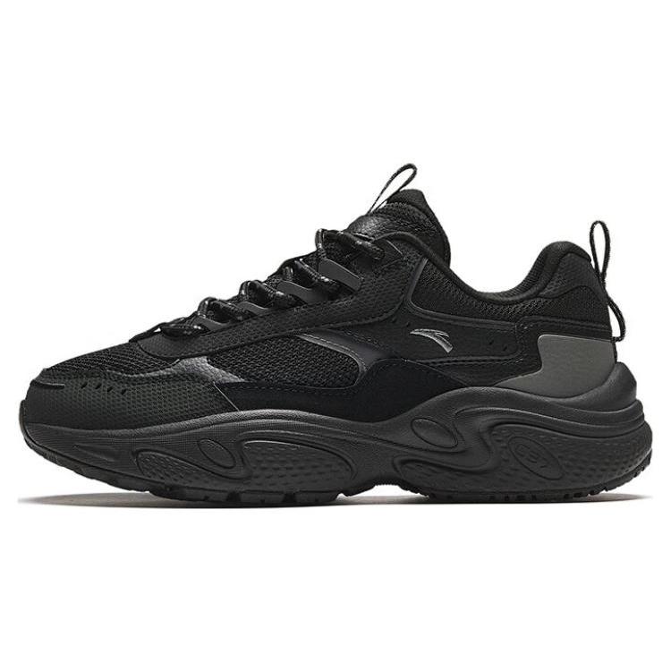 Anta Starlight Mesh Cushioning Breathable Low Top Chunky Sneakers Women's Black 922348837-6