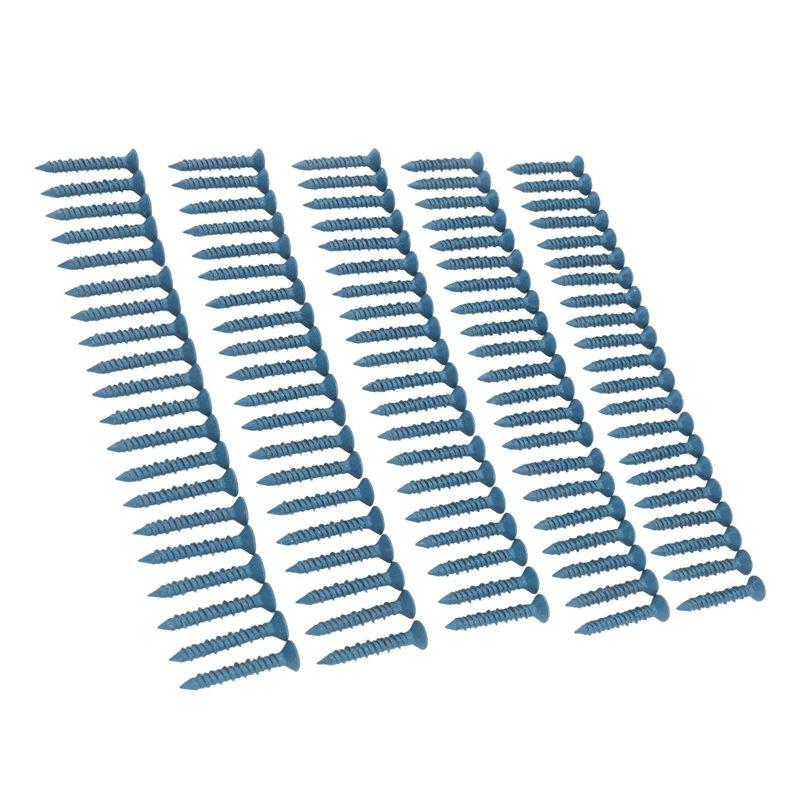 

100PCS 3/16 X 1-1/4In Blue Flat Phillips Concrete Diamond Point Screw Anchor Kit For Anchoring To Masonry Kit-B61B синій