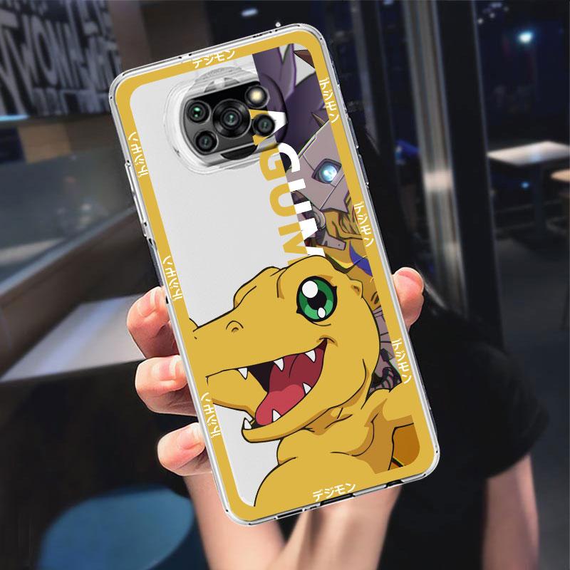 Custodia Trasparente Digimon Per Xiaomi Mi Poco X3 NFC M3 Pro F3 F1 11 Lite 12 Redmi Note 10 9S 8 7 9 Cover Morbida per Telefono