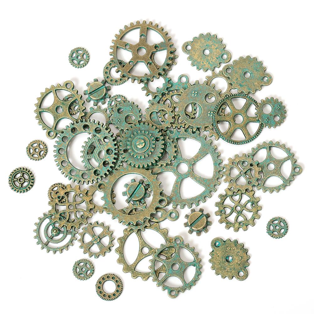 50g 100g Mixed Steampunk Gears Cogs Charms Pendant DIY Antique Metal Beads for Bracelets Crafts Jewelry Making Components