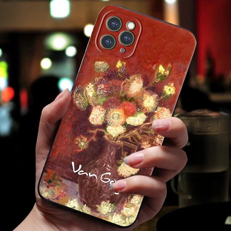 Coque de téléphone Peinture à l'huile Art Drôle pour iPhone 17 16 15 14 13 12 11 Pro Max Mini SE 7 8 Plus Air Rétro Résistant aux Chocs Coque Souple