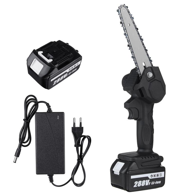 6" Electric Pruning Saw Electric Saw Woodworking Garden Logging 288V 1200W Mini Electric Chain Saw With 2Pcs Lithium Battery