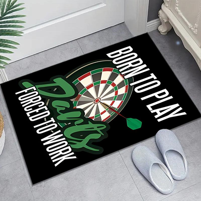

Dart-Themed Area Rug, Crystal Velvet, Non-Slip Bedroom & Living Room Carpet, Polyester 100%, Home Decor Mat for Bedside 60cm x 90cm