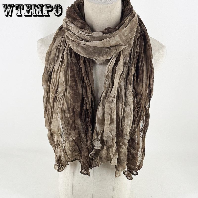 Women's Scarf Dyed and Pleated Scarf Neck Protection Warm and Windproof Versatile Accessory Scarf