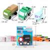6pcs Set Kids Wooden Mini Cars Toy Cartoon Simulation Transportation Airplane Truck Model Montessori Education Toy Gift For Baby