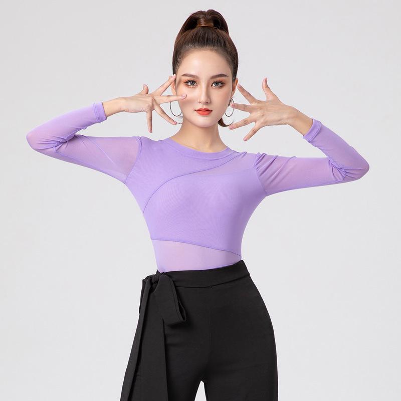 Premium Women's Long-Sleeve Latin Dance Top for Practice