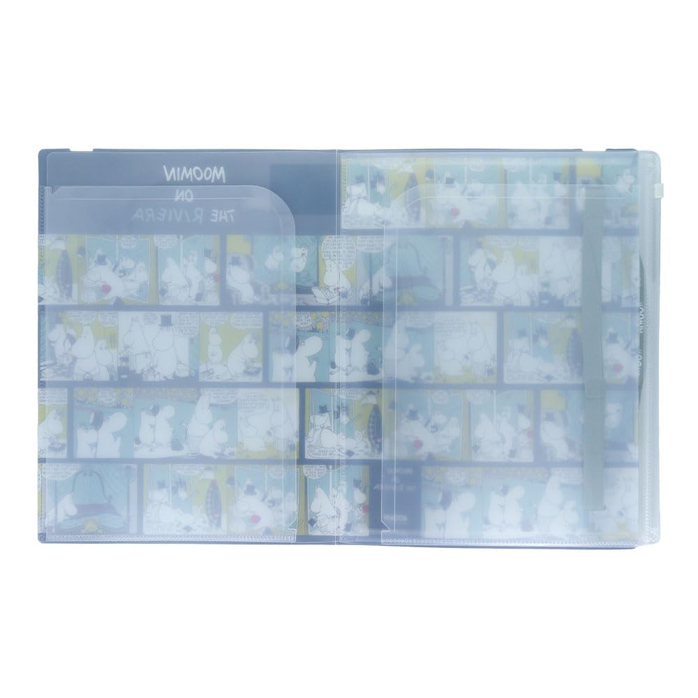 Stationery Moomin Goods Clear Elastic 5 Pockets S2175967 Sun-Star File, Multi-functional, Band, + Zipper, Comic, MG,