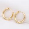 Orecchini a cerchio rotondi lisci placcati in oro 14k - Gioielli di moda eleganti e leggeri di lusso per le donne